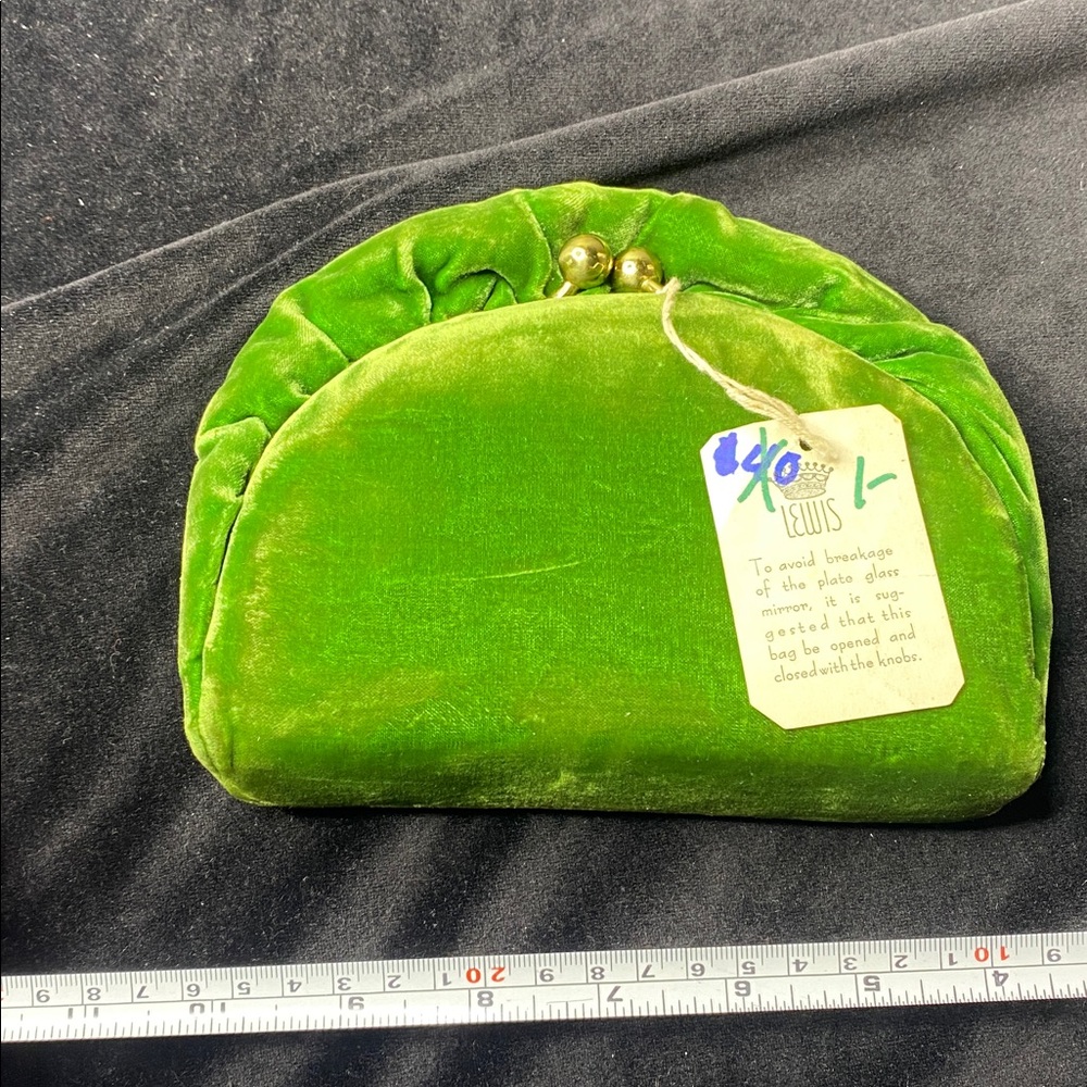 Vintage Lewis Green Velvet Clutch